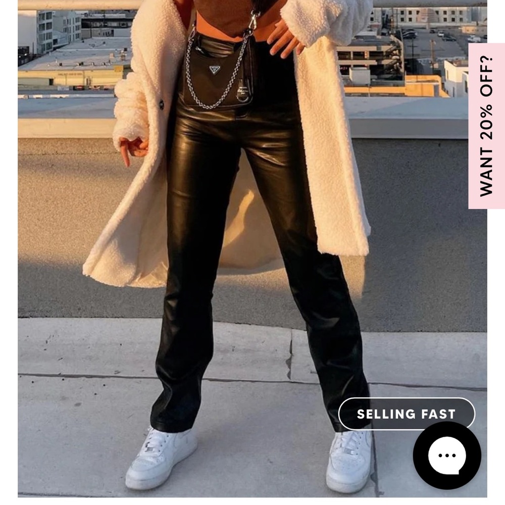 NWT White Fox leather pants